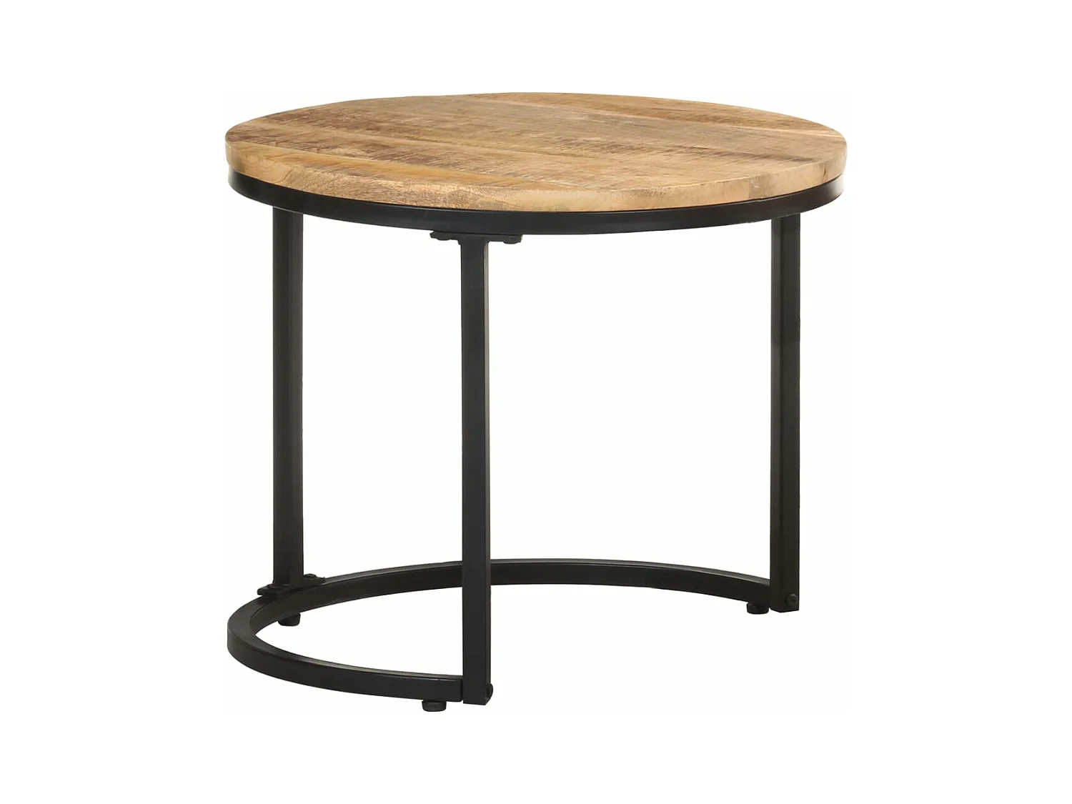 Bijzettafels 3 st ruw mangohout