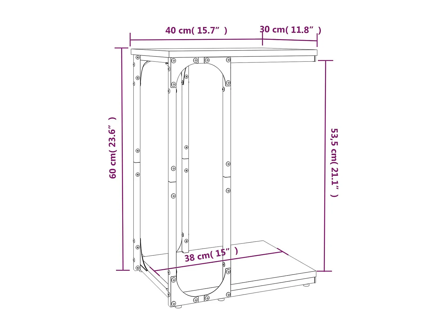 Beistelltisch Schwarz 40x30x60 cm Holzwerkstoff