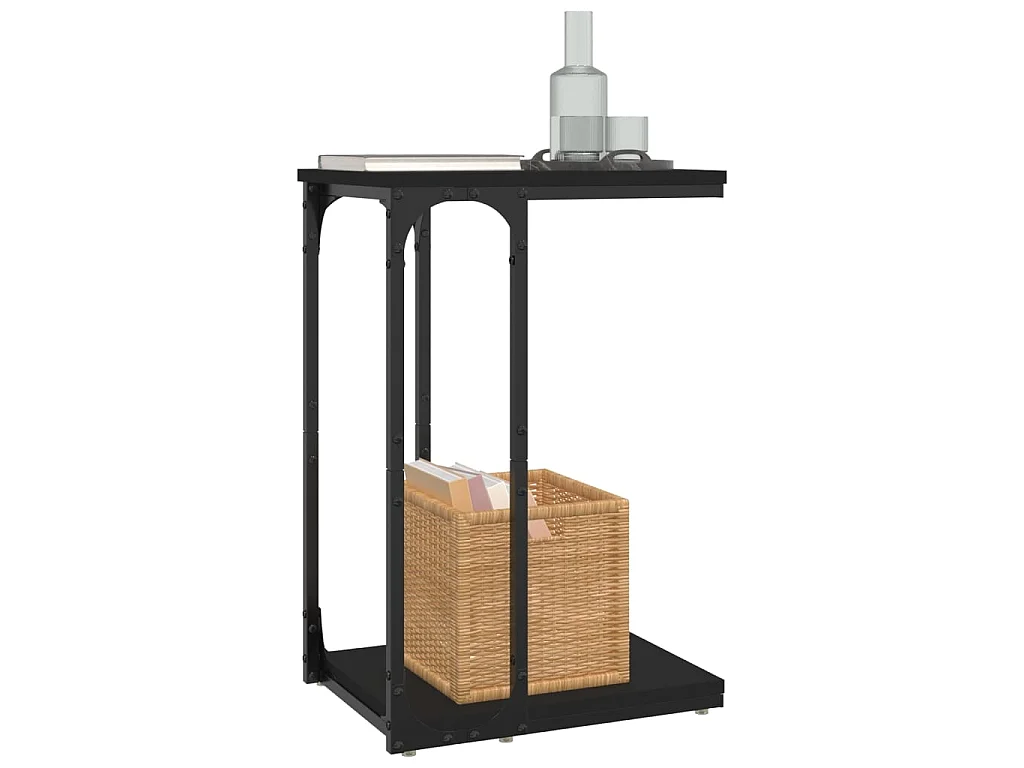 Bijzettafel 40x30x60 cm bewerkt hout zwart