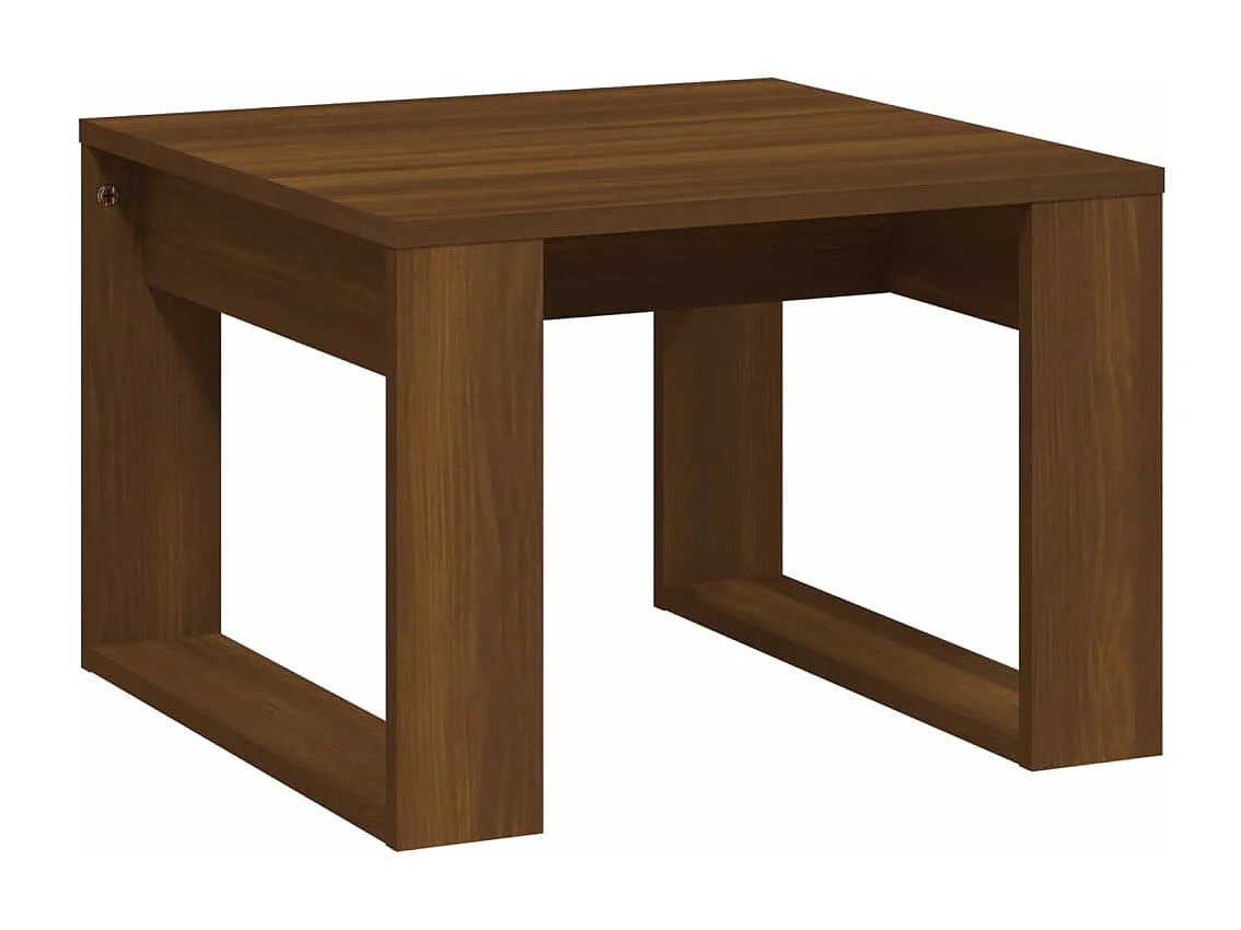 Bijzettafel 50x50x35 cm bewerkt hout bruin eikenkleur