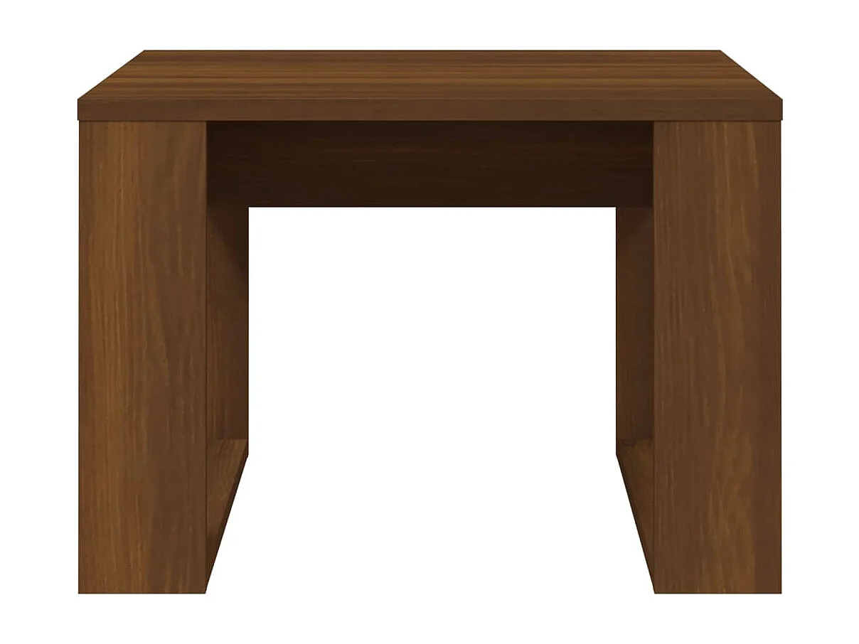 Bijzettafel 50x50x35 cm bewerkt hout bruin eikenkleur