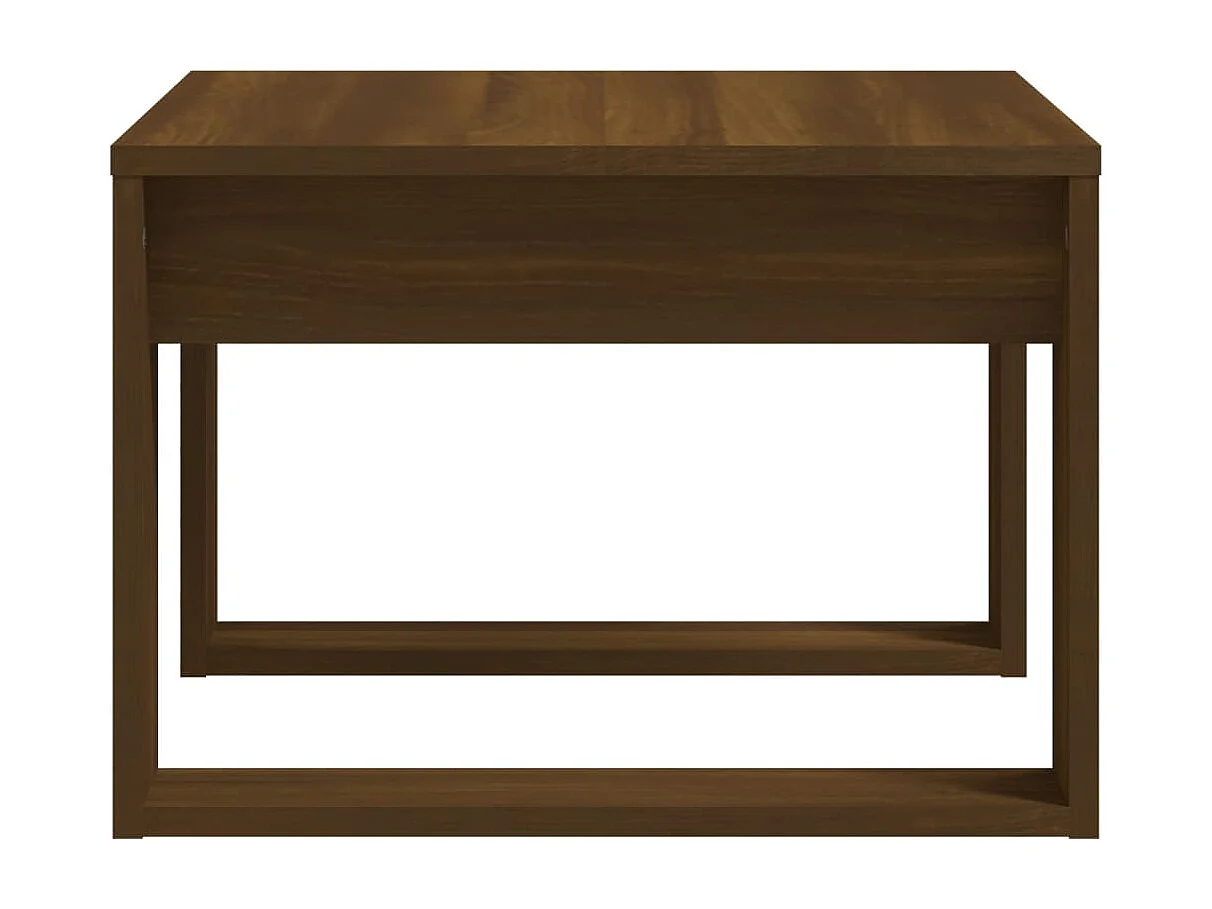 Bijzettafel 50x50x35 cm bewerkt hout bruin eikenkleur