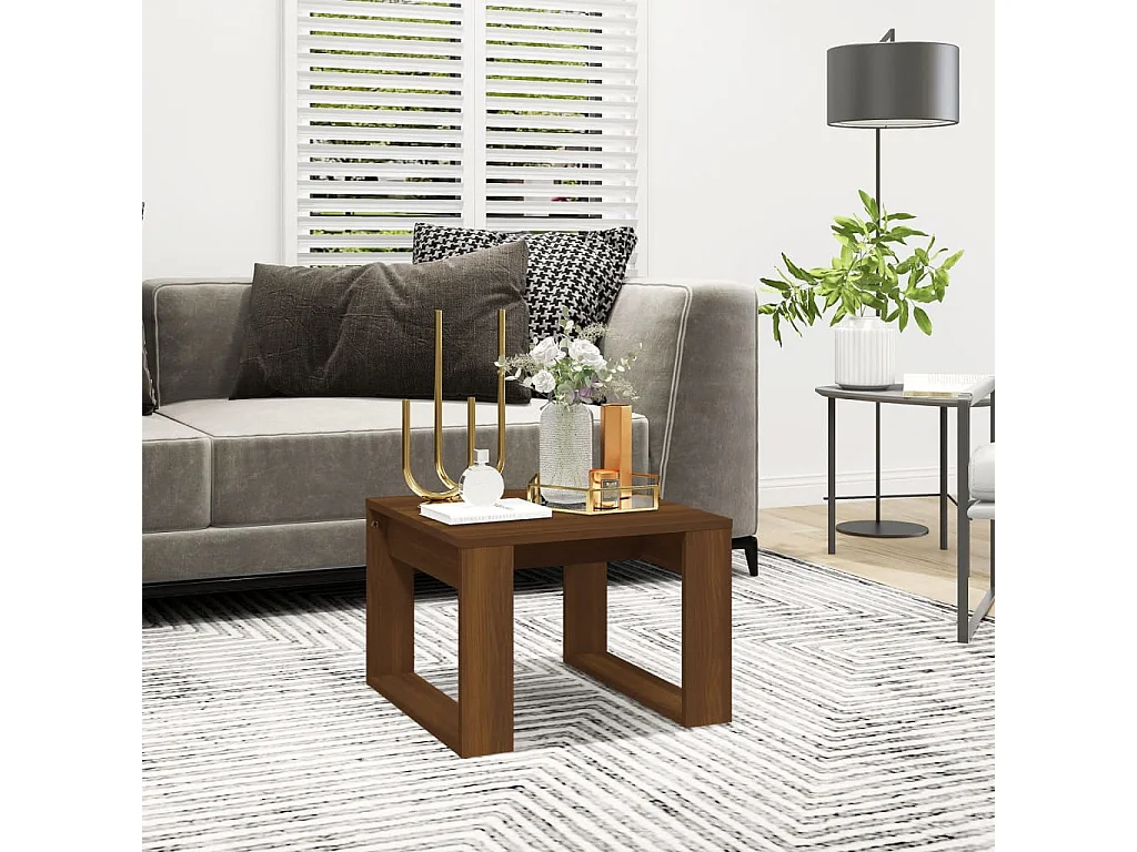 Table d'appoint Chêne marron 50x50x35 cm Bois d'ingénierie
