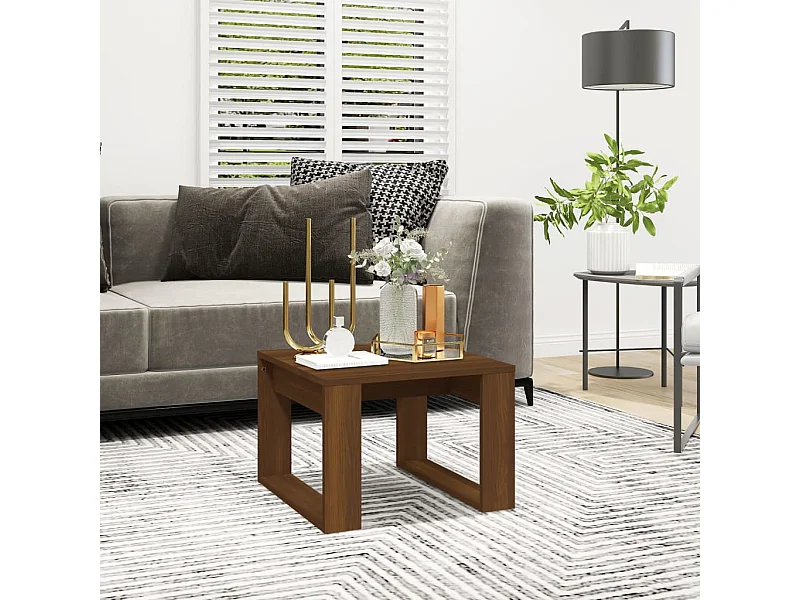 Table d'appoint Chêne marron 50x50x35 cm Bois d'ingénierie