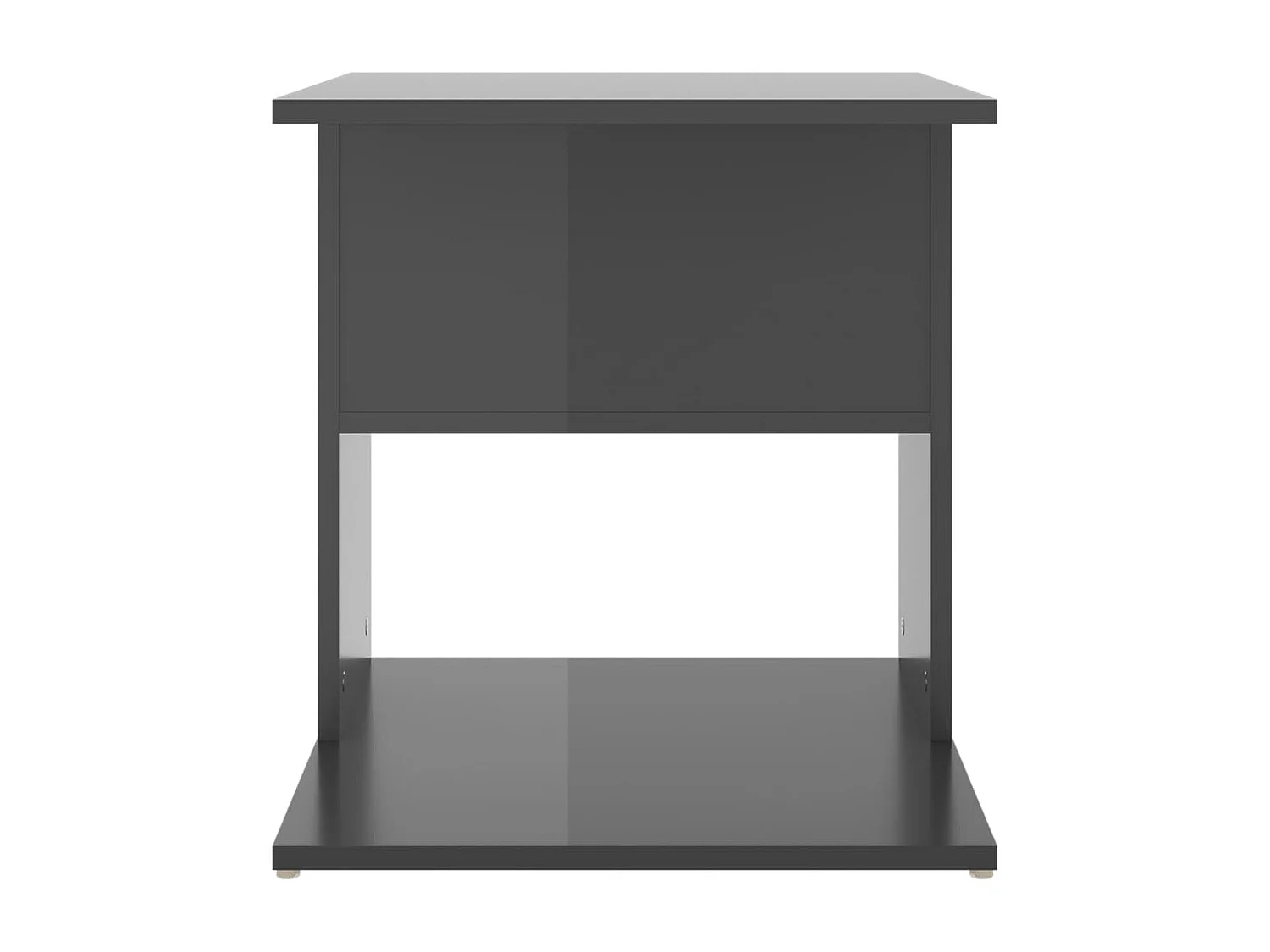 Table d'appoint gris brillant 45x45x48 cm bois d'ingénierie