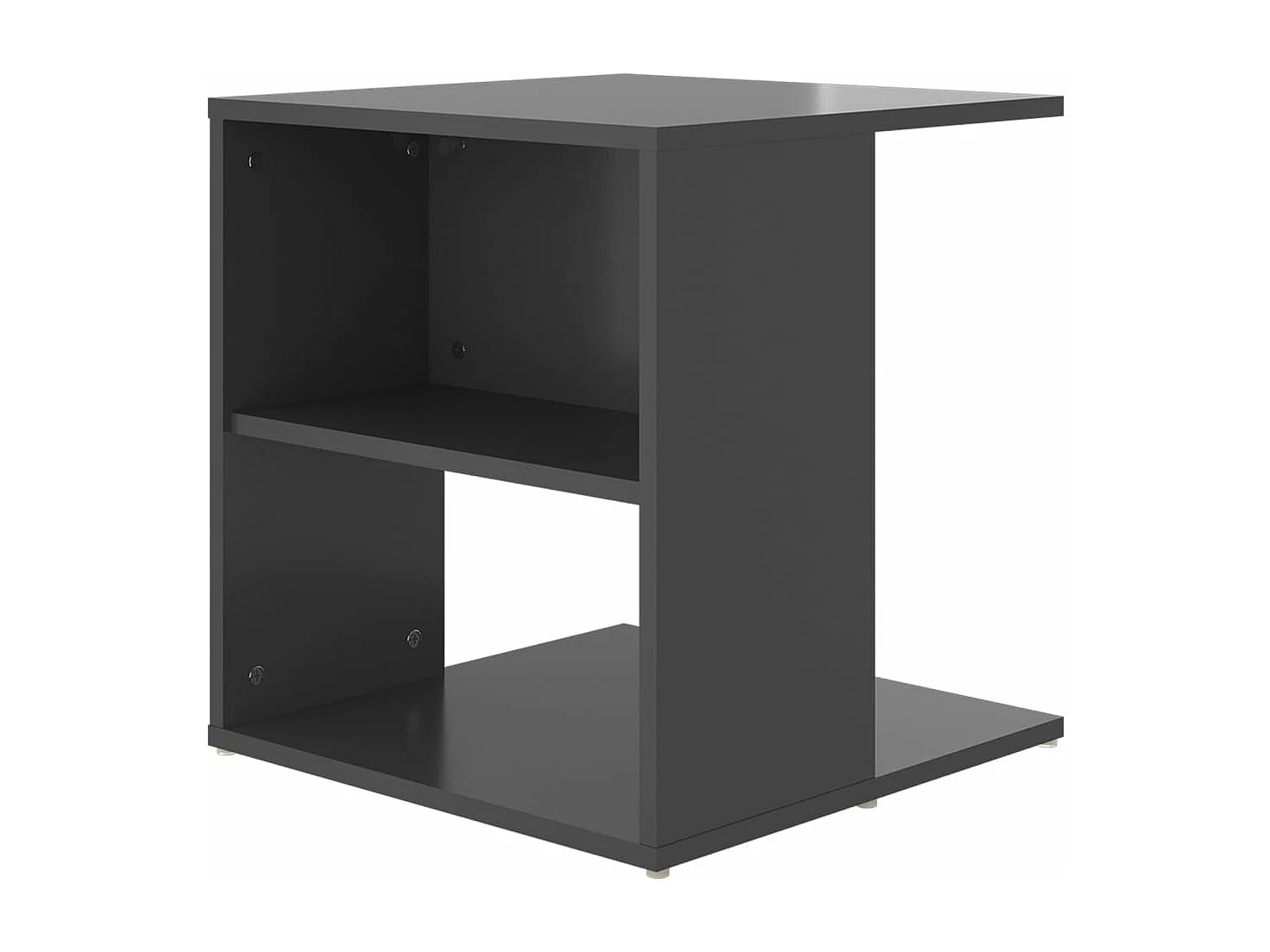 Table d'appoint gris brillant 45x45x48 cm bois d'ingénierie