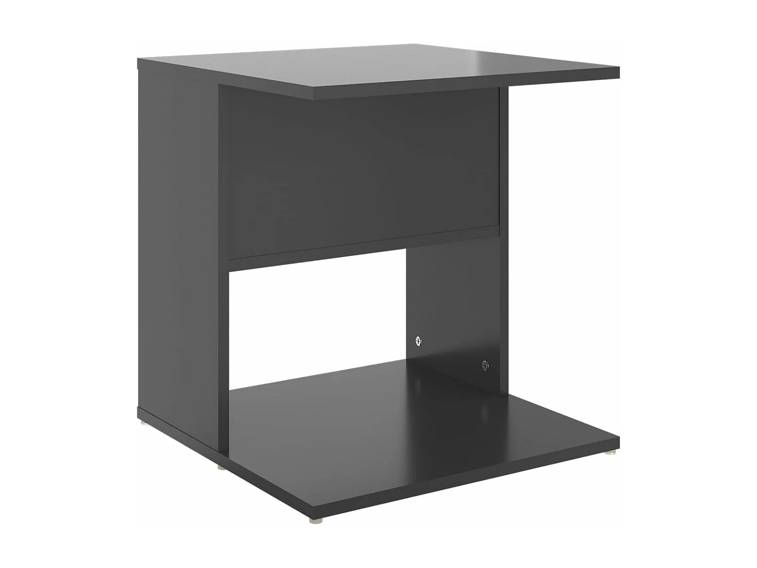 Table d'appoint gris brillant 45x45x48 cm bois d'ingénierie