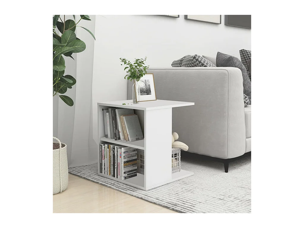 Table d'appoint blanc 45x45x48 cm bois d'ingénierie