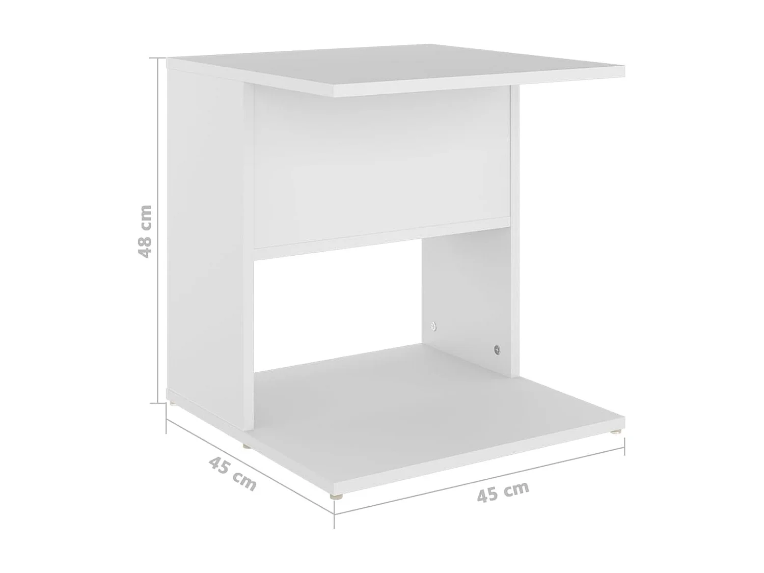 Mesa de apoio 45x45x48 cm derivados de madeira branco