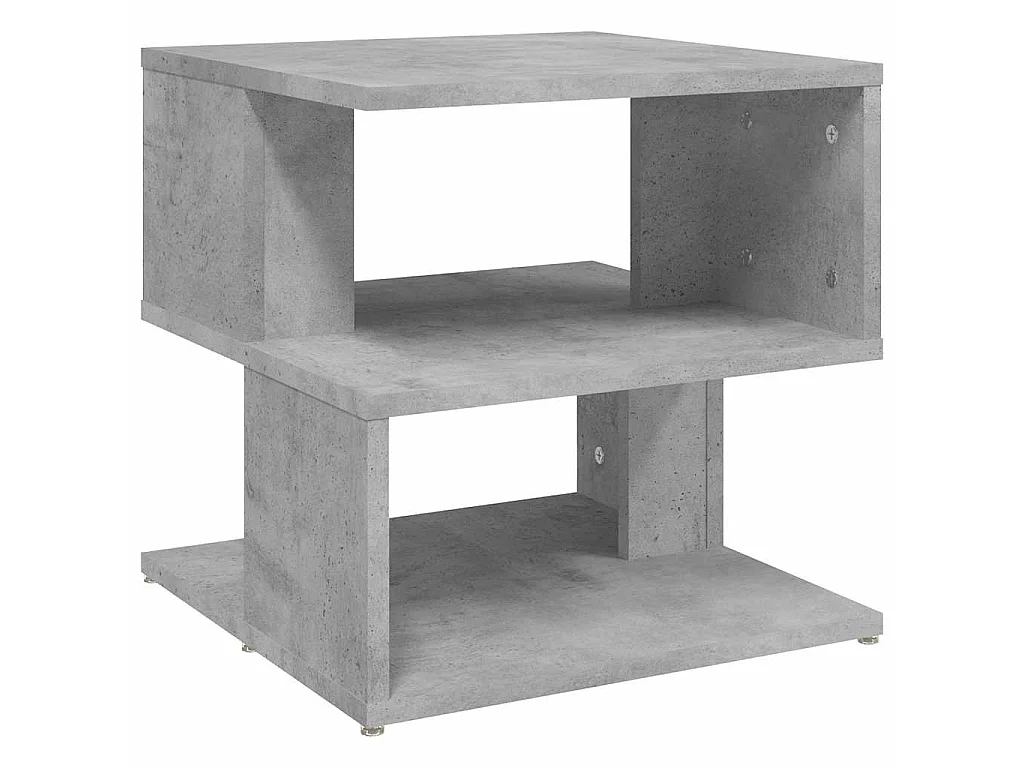 Bijzettafel 40x40x40 cm bewerkt hout betongrijs