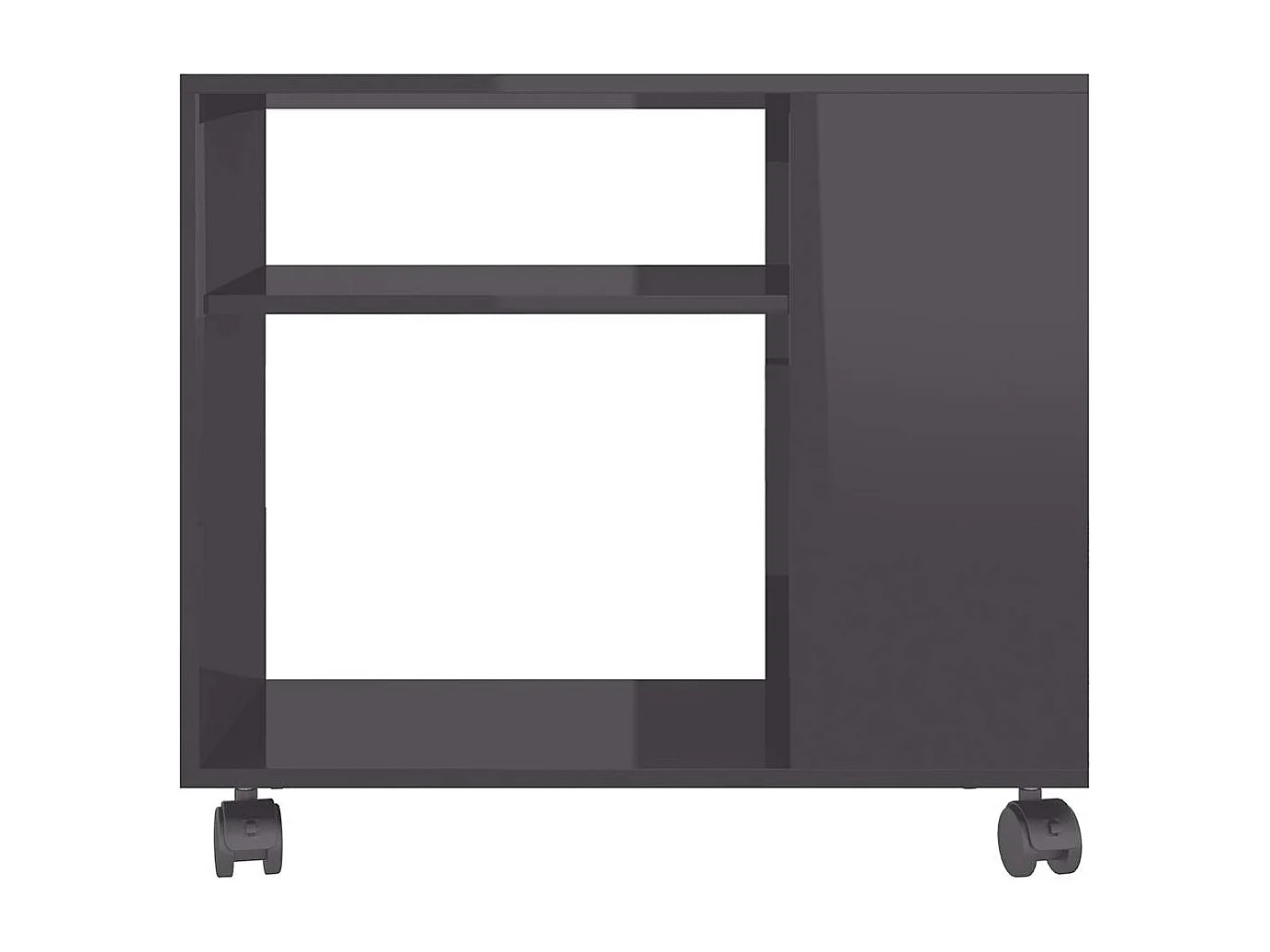 Tavolino da Salotto Grigio Lucido 70x35x55 cm Legno Multistrato