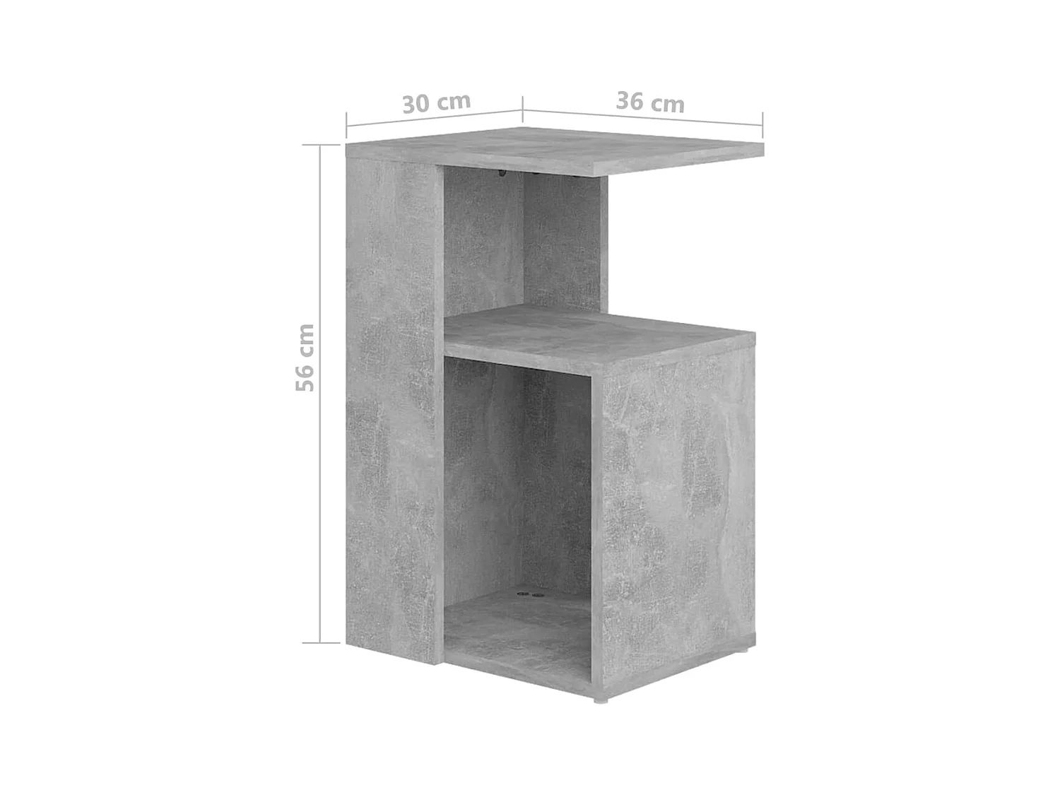 Table d'appoint Gris béton 36x30x56 cm Bois d’ingénierie