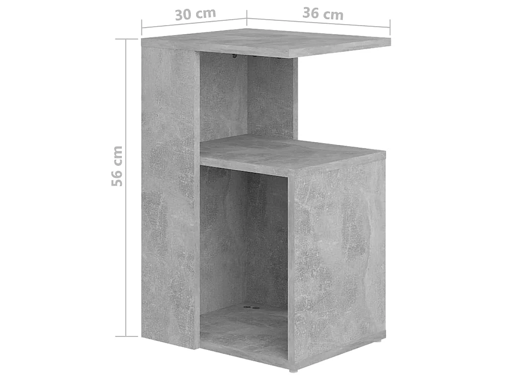 Beistelltisch Betongrau 36x30x56 cm Holzwerkstoff