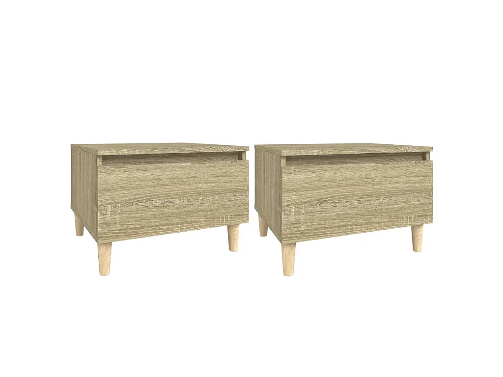 Mesas auxiliares 2 uds madera roble Sonoma 50x46x35 cm