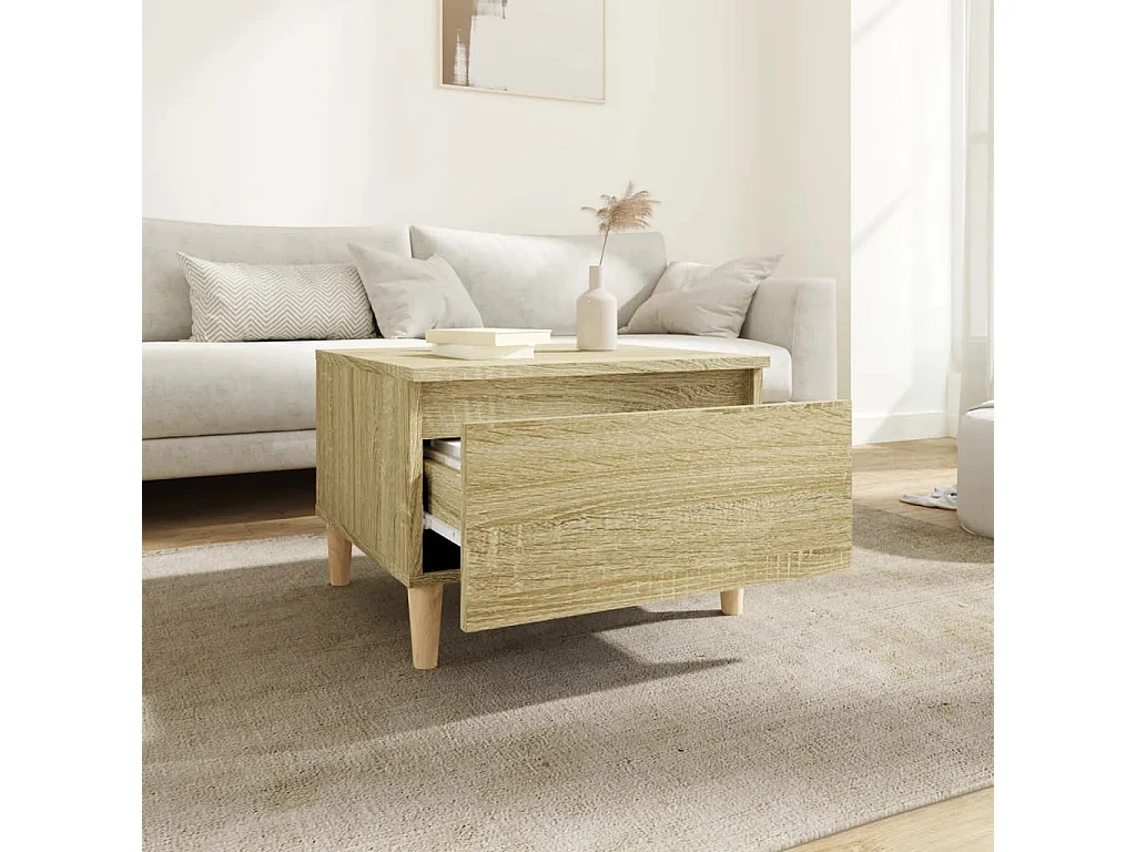 Mesas auxiliares 2 uds madera roble Sonoma 50x46x35 cm