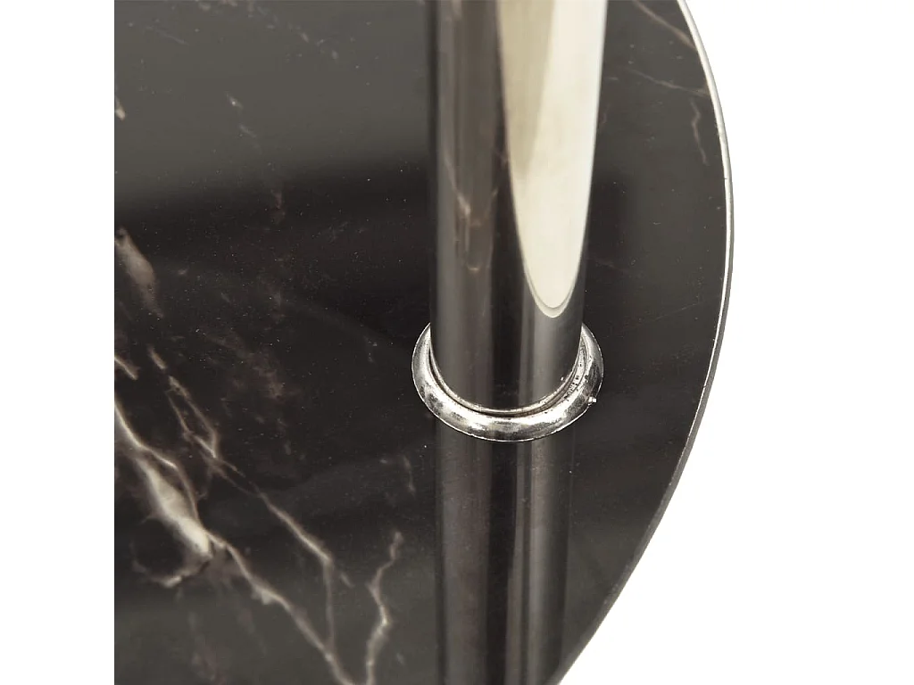 Mesa c/ duas prateleiras 38cm vidro temp. transparente e preto