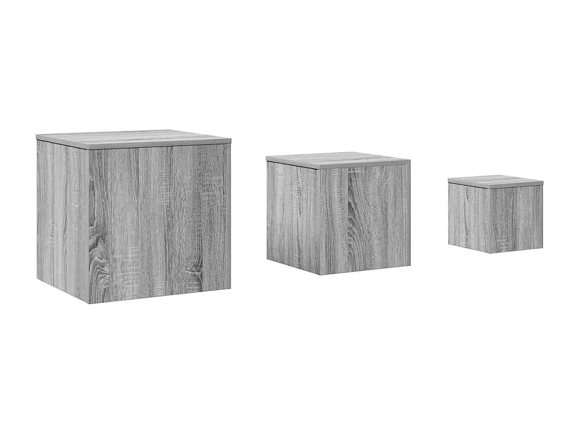 Tables d'appoint 3 pcs Sonoma gris Bois d'ingénierie