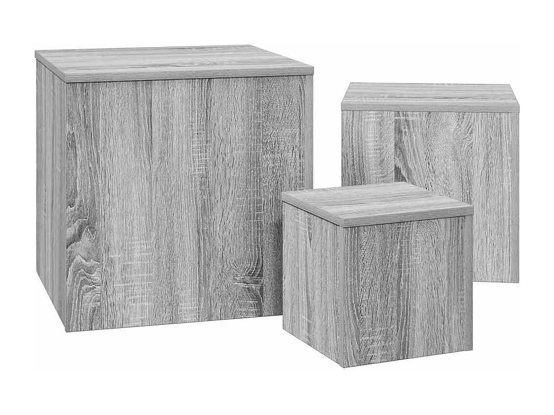 Tables d'appoint 3 pcs Sonoma gris Bois d'ingénierie