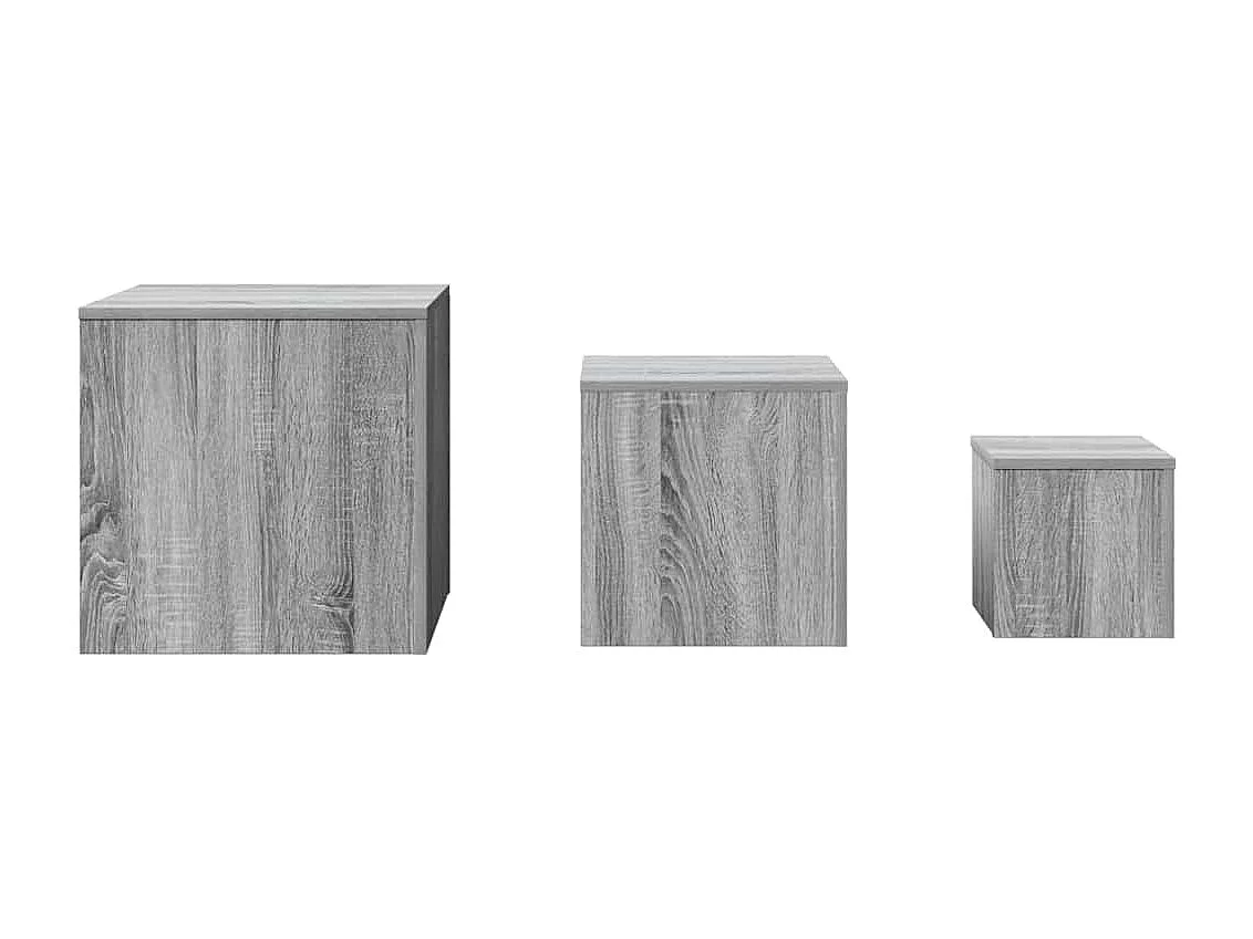 Tables d'appoint 3 pcs Sonoma gris Bois d'ingénierie