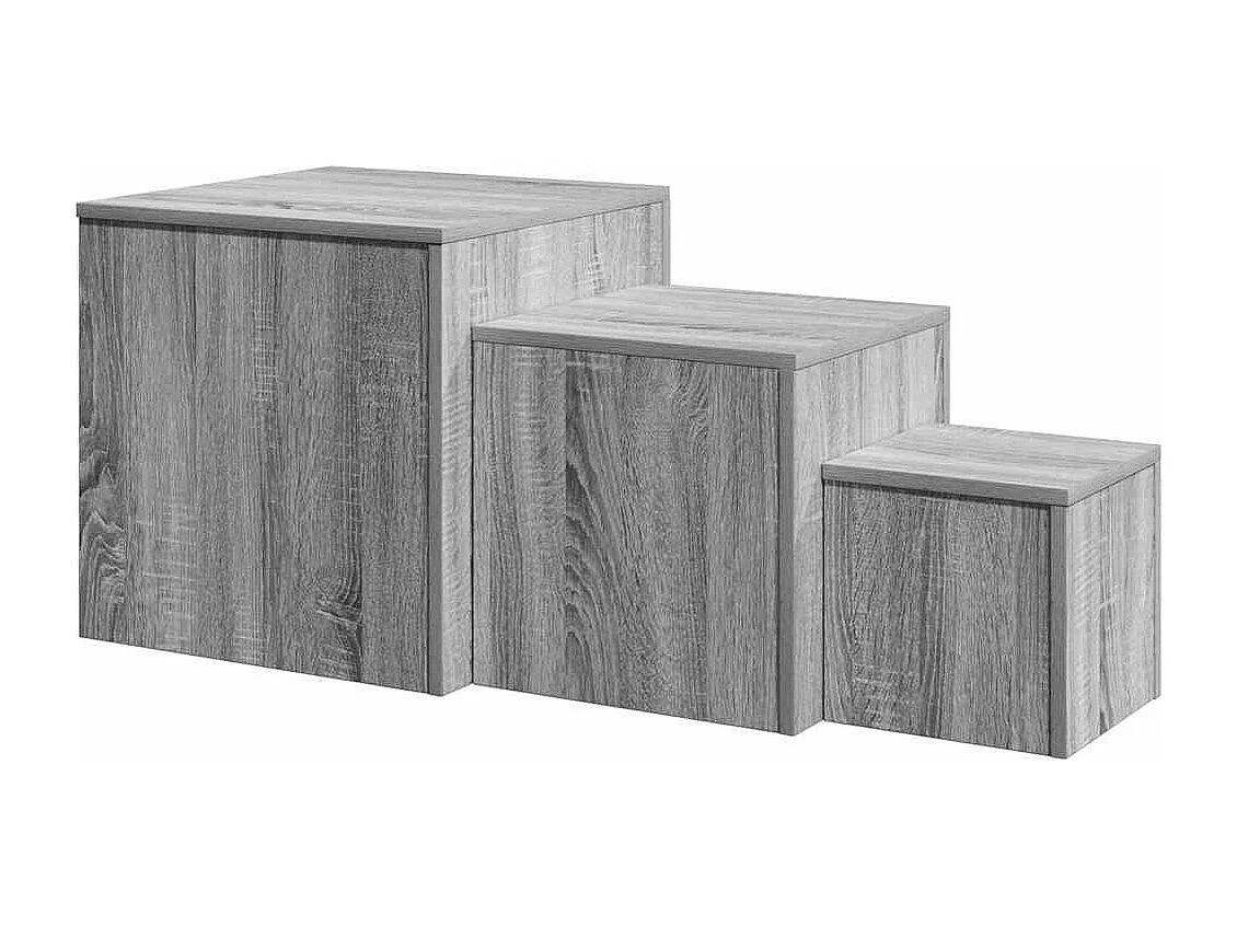 Tables d'appoint 3 pcs Sonoma gris Bois d'ingénierie