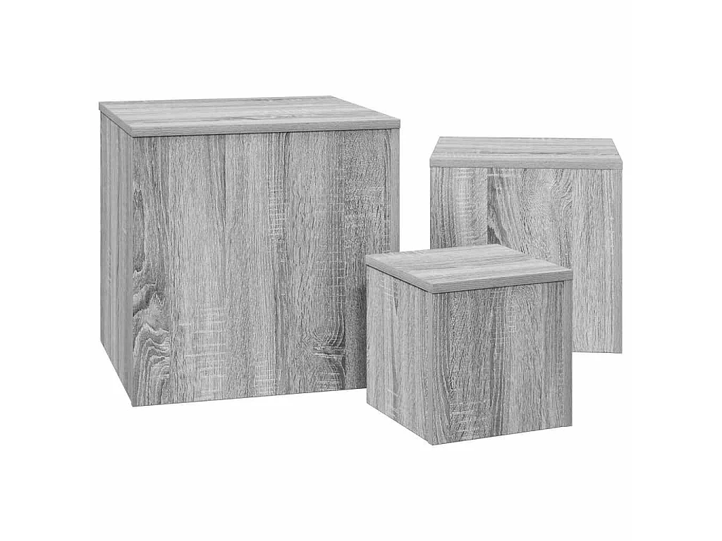 Tables d'appoint 3 pcs Sonoma gris Bois d'ingénierie