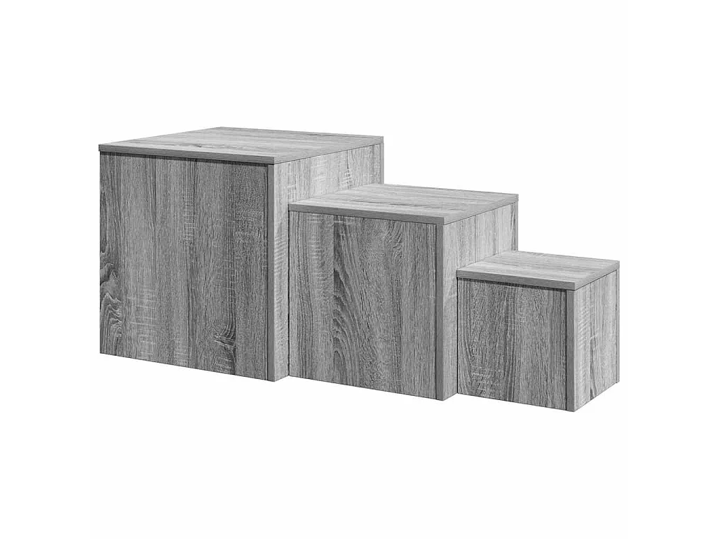 Tables d'appoint 3 pcs Sonoma gris Bois d'ingénierie