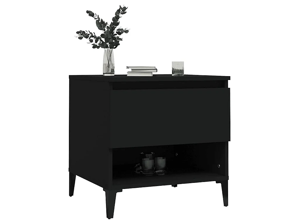 Tavolino Nero 50x46x50 cm in Legno Multistrato