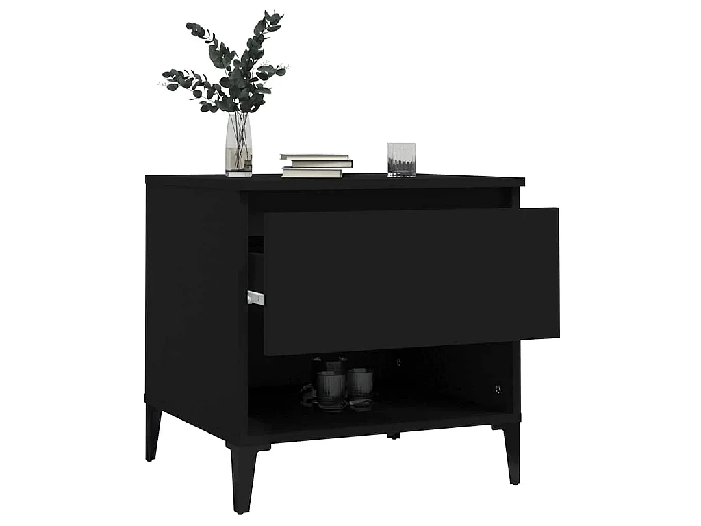 Tavolino Nero 50x46x50 cm in Legno Multistrato
