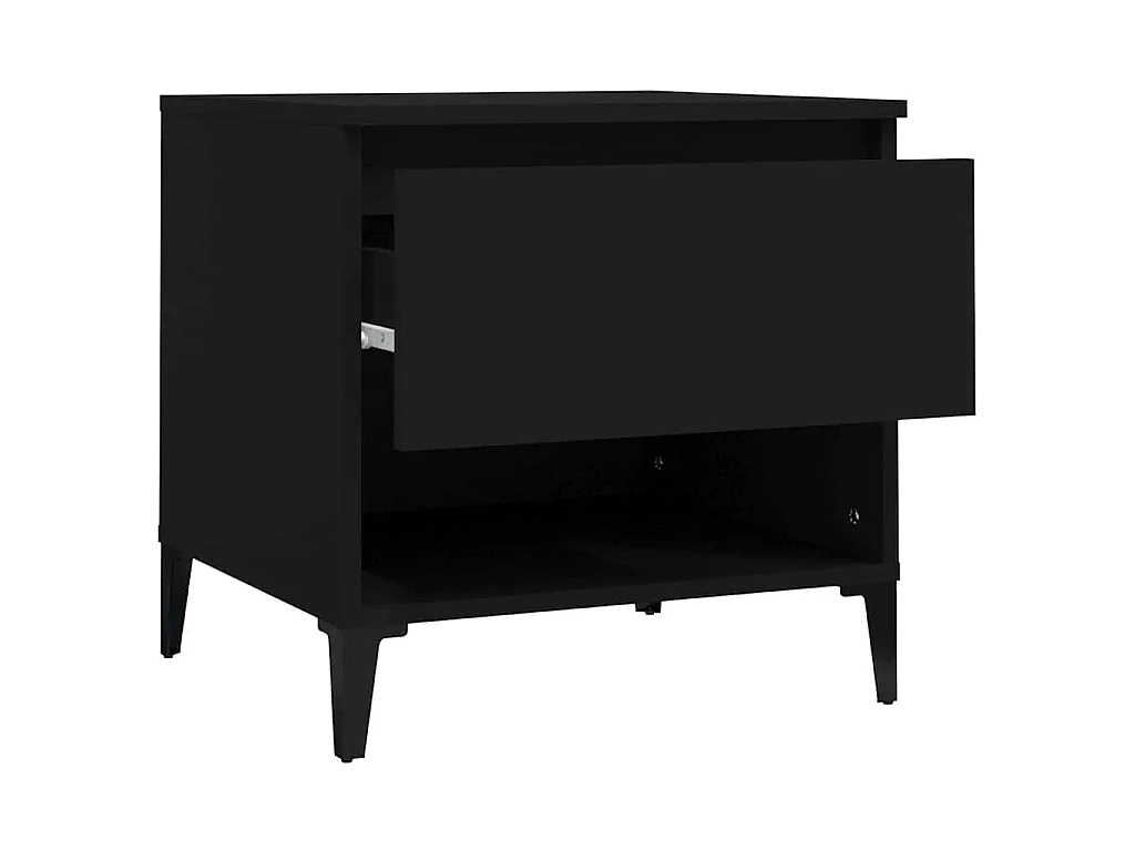 Tavolino Nero 50x46x50 cm in Legno Multistrato