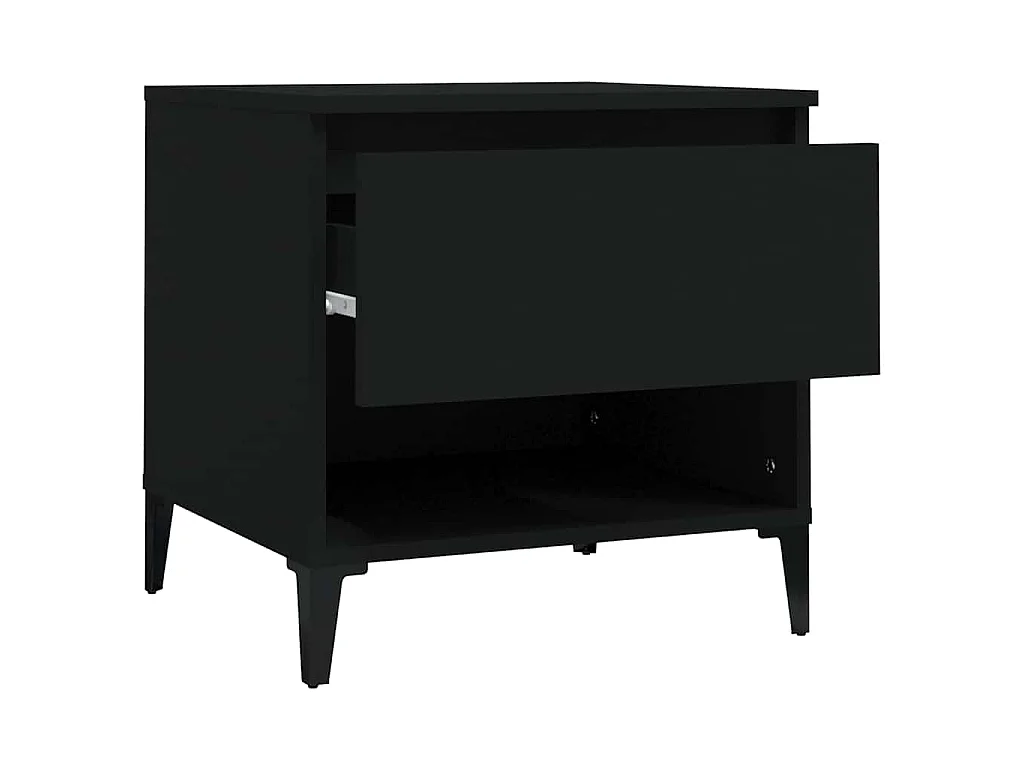 Tavolino Nero 50x46x50 cm in Legno Multistrato