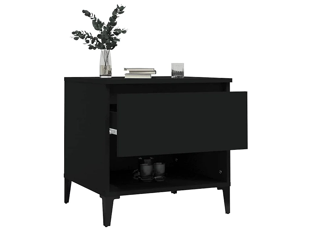 Tavolino Nero 50x46x50 cm in Legno Multistrato