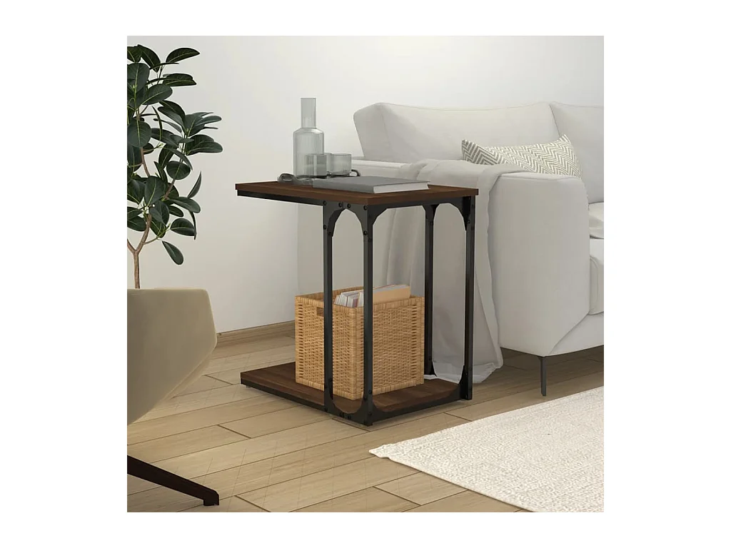 Table d'appoint Chêne marron 50x35x52 cm Bois d'ingénierie
