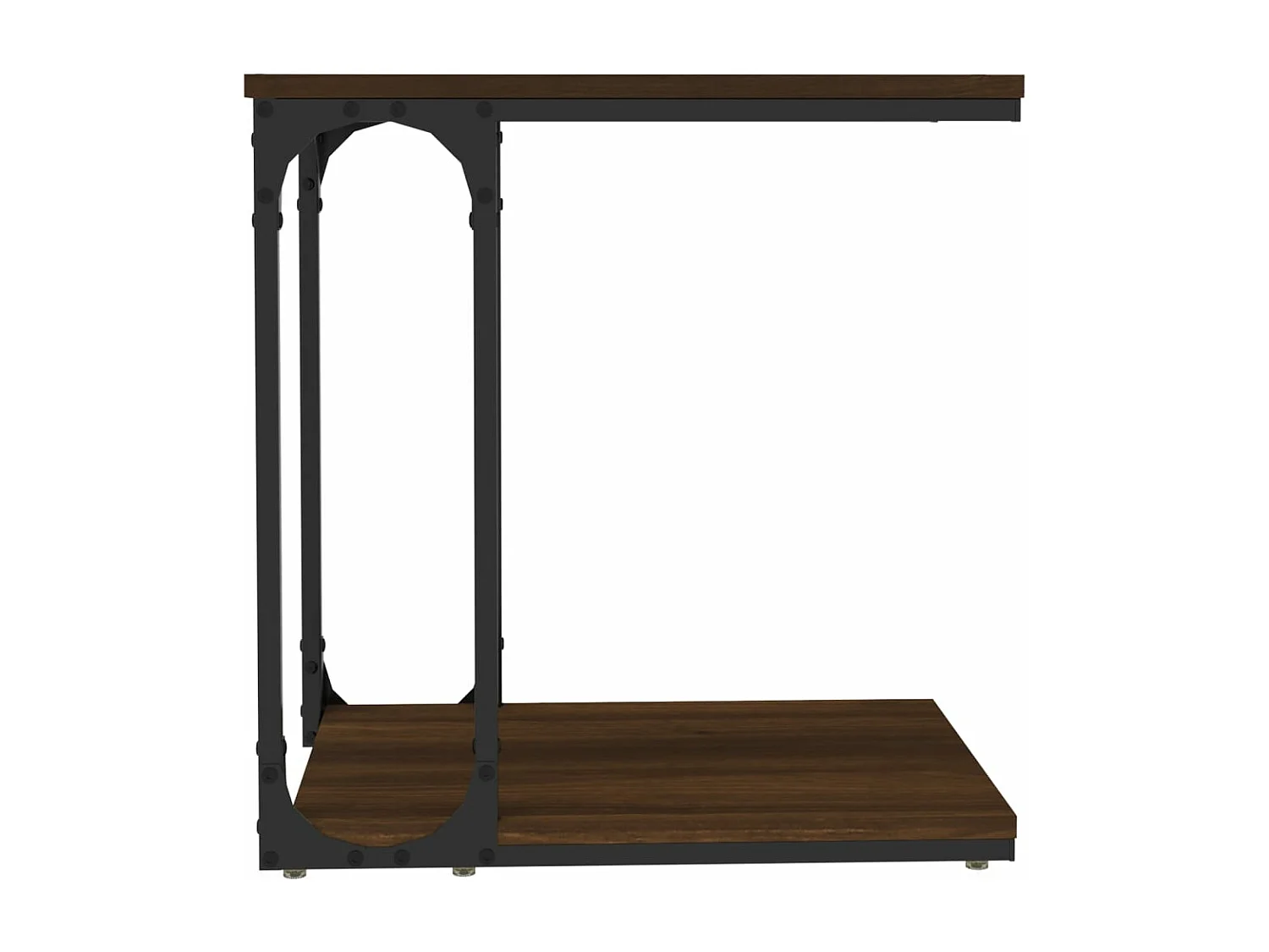 Bijzettafel 50x35x52 cm bewerkt hout bruin eikenkleur