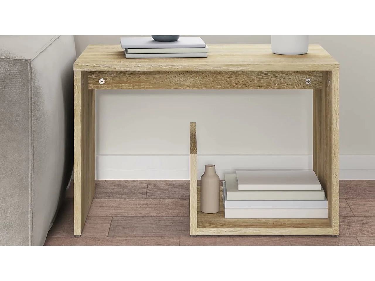 Table d'appoint chêne sonoma 59x36x38 cm bois d'ingénierie