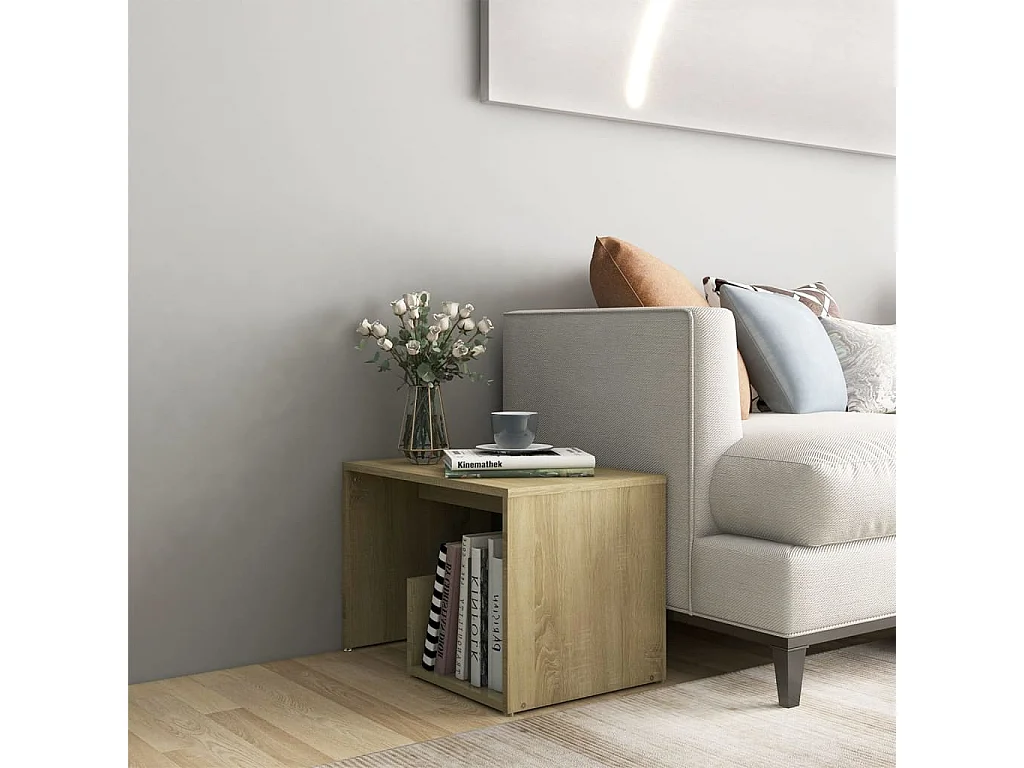 Table d'appoint chêne sonoma 59x36x38 cm bois d'ingénierie