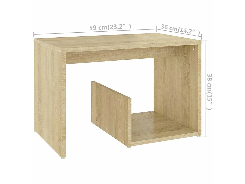 Table d'appoint chêne sonoma 59x36x38 cm bois d'ingénierie