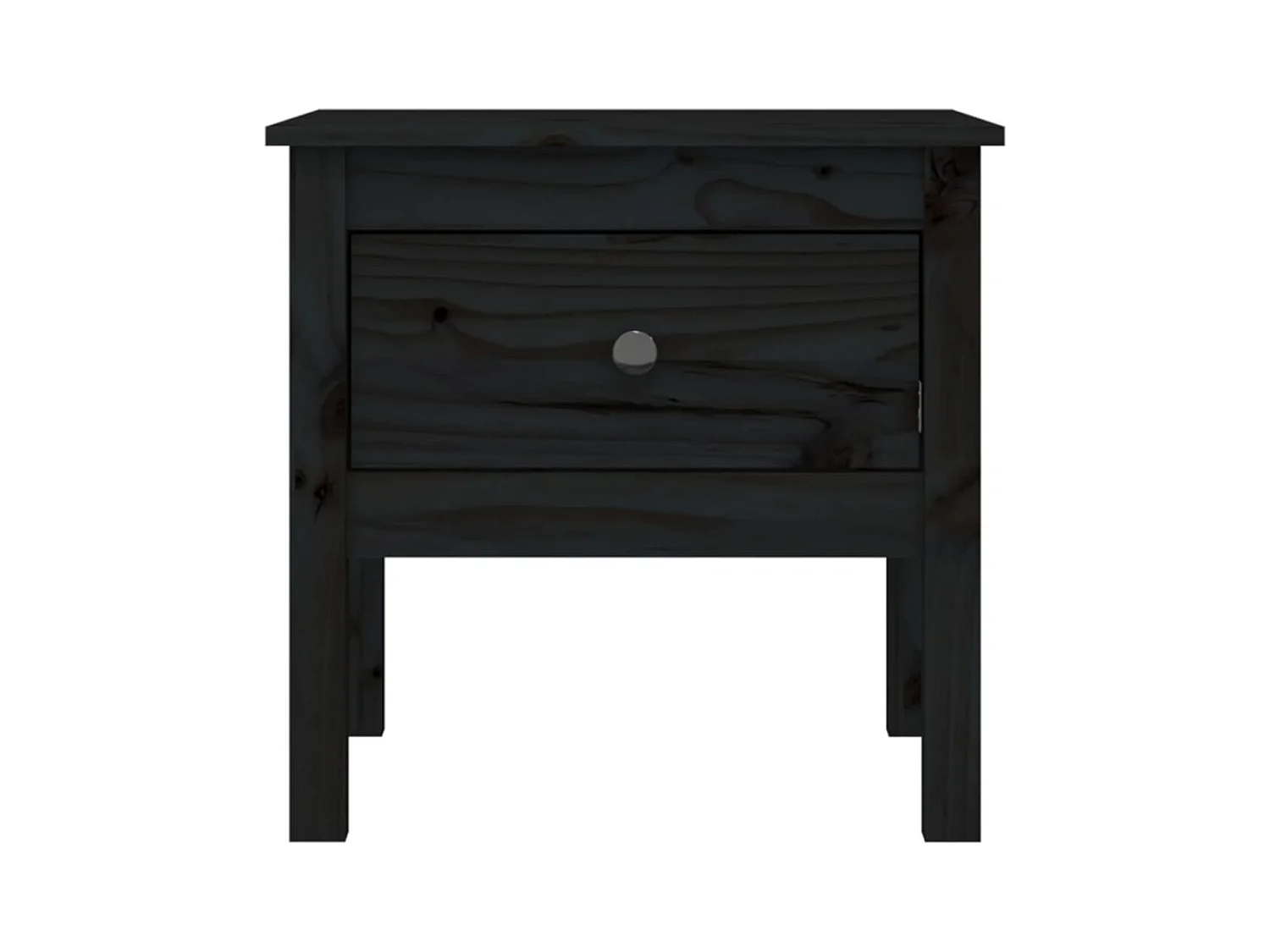 Beistelltische 2 Stk. Schwarz 50x50x49 cm Massivholz Kiefer