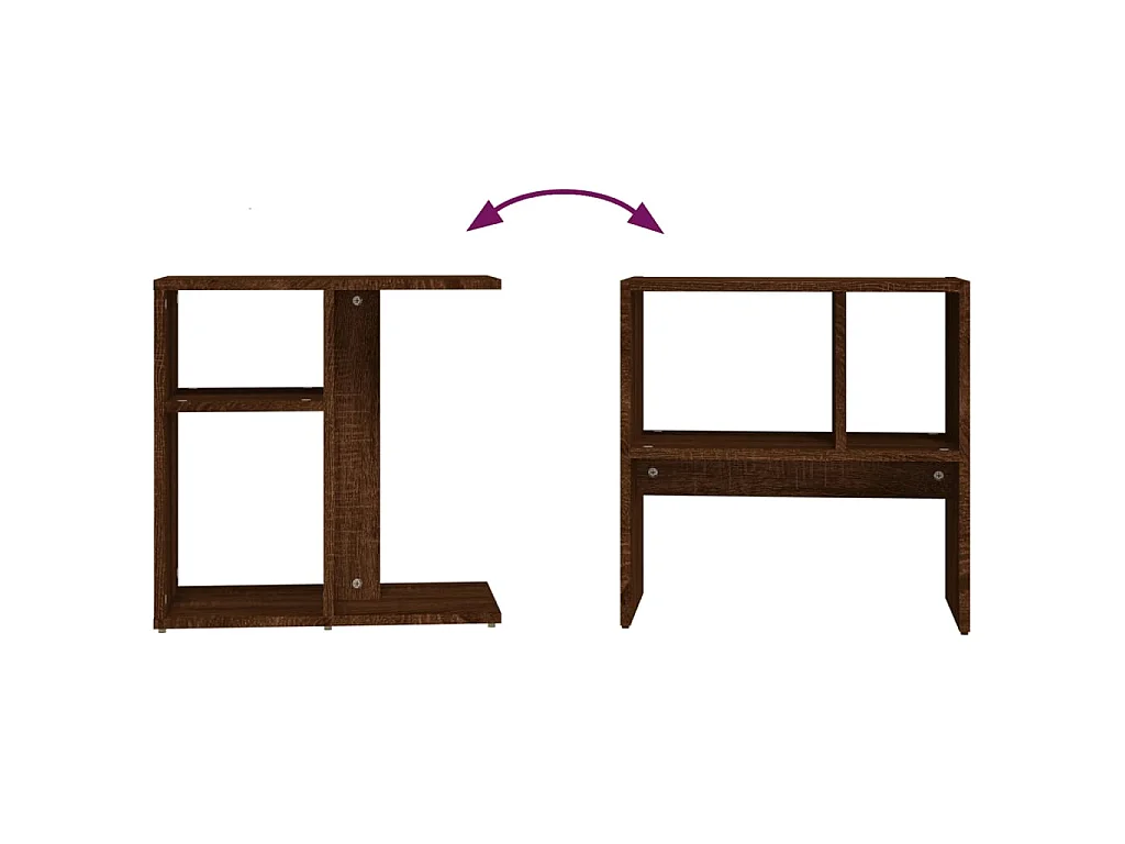 Table d'appoint Chêne marron 50x30x50 cm Bois d'ingénierie