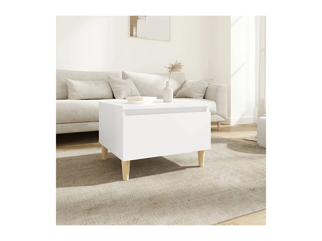 Table d'appoint Blanc 50x46x35 cm Bois d'ingénierie