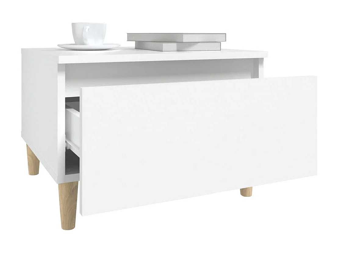 Table d'appoint Blanc 50x46x35 cm Bois d'ingénierie
