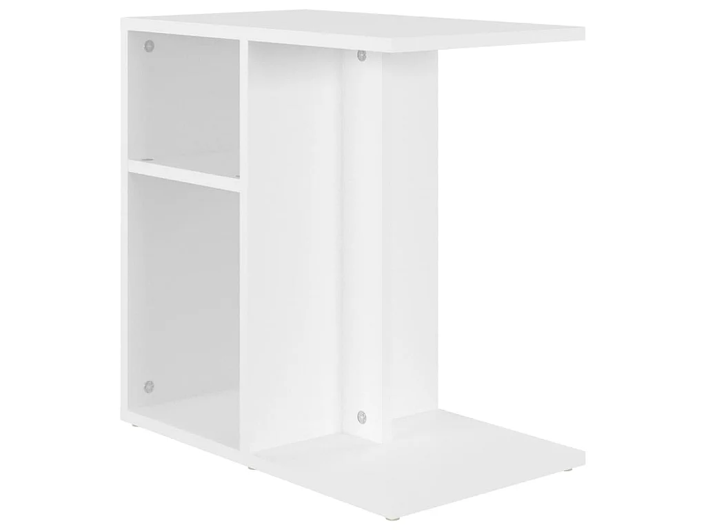 Bijzettafel 50x30x50 cm bewerkt hout wit