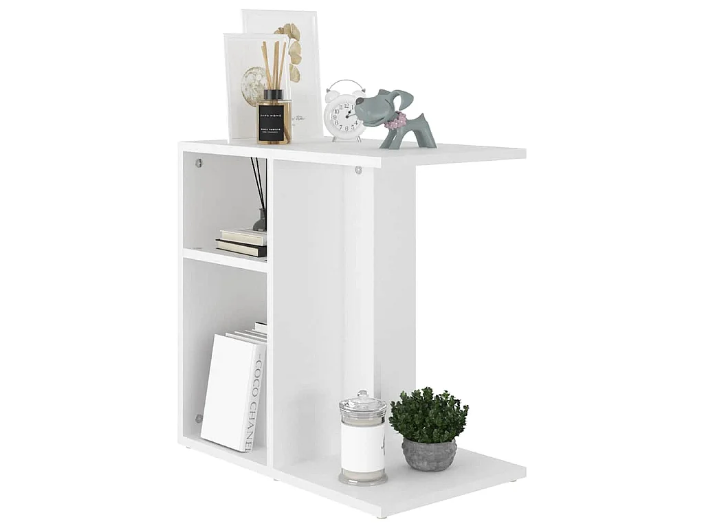 Tavolino Bianco 50x30x50 cm in Legno Multistrato