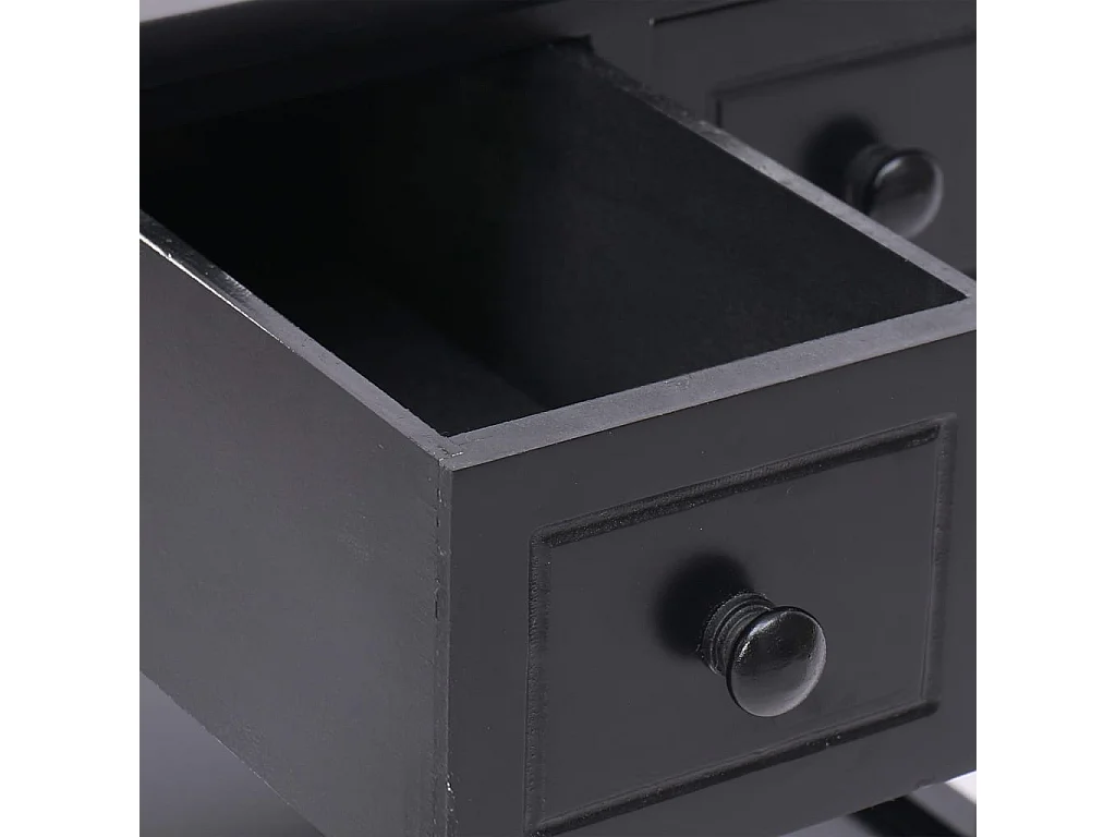 Tavolino Laterale Nero 40x40x40 cm in Legno di Paulownia