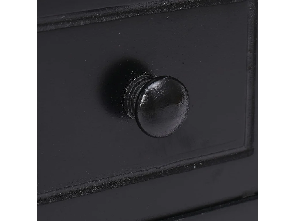 Tavolino Laterale Nero 40x40x40 cm in Legno di Paulownia