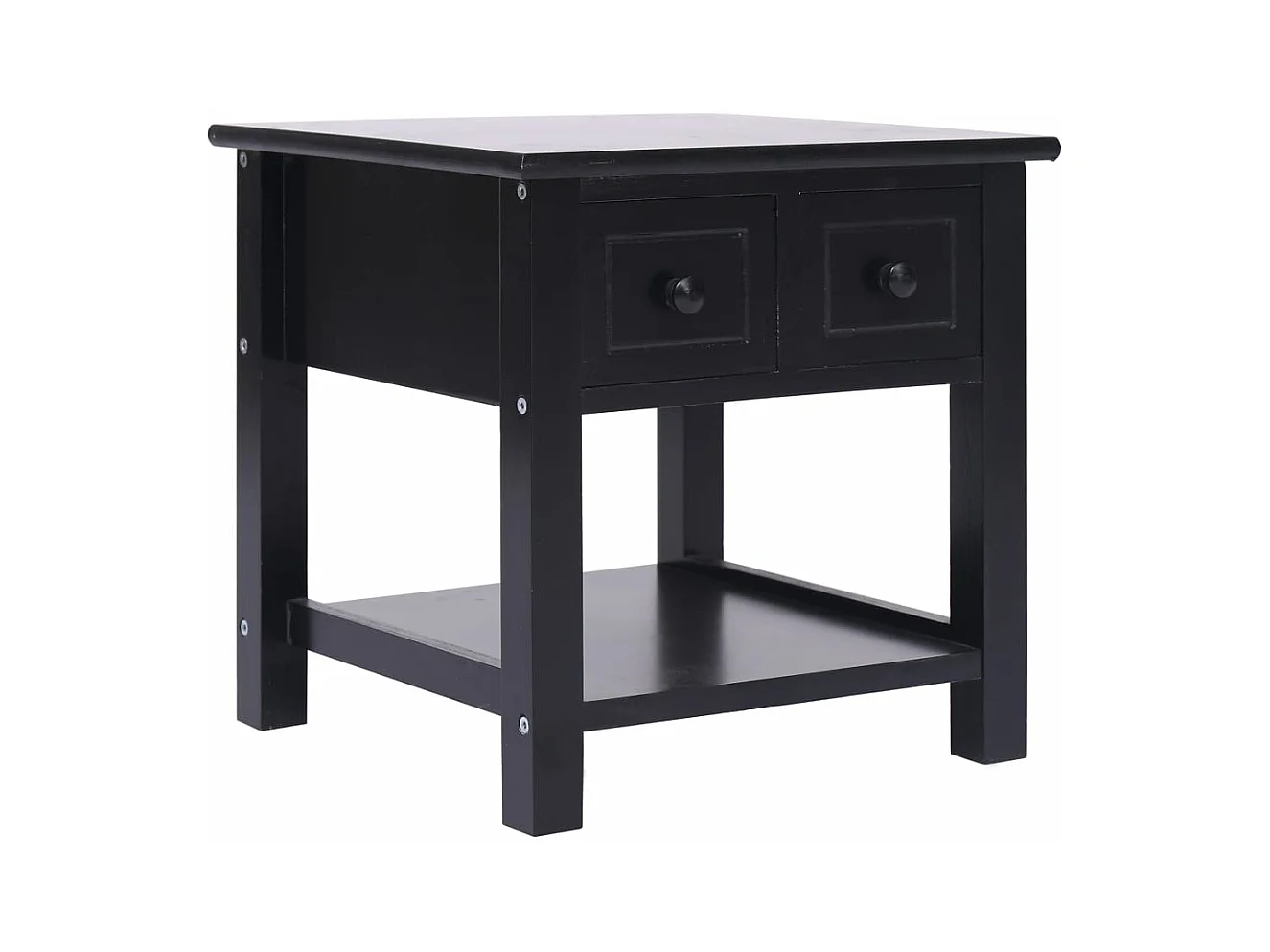 Beistelltisch Schwarz 40x40x40 cm Paulownia Holz