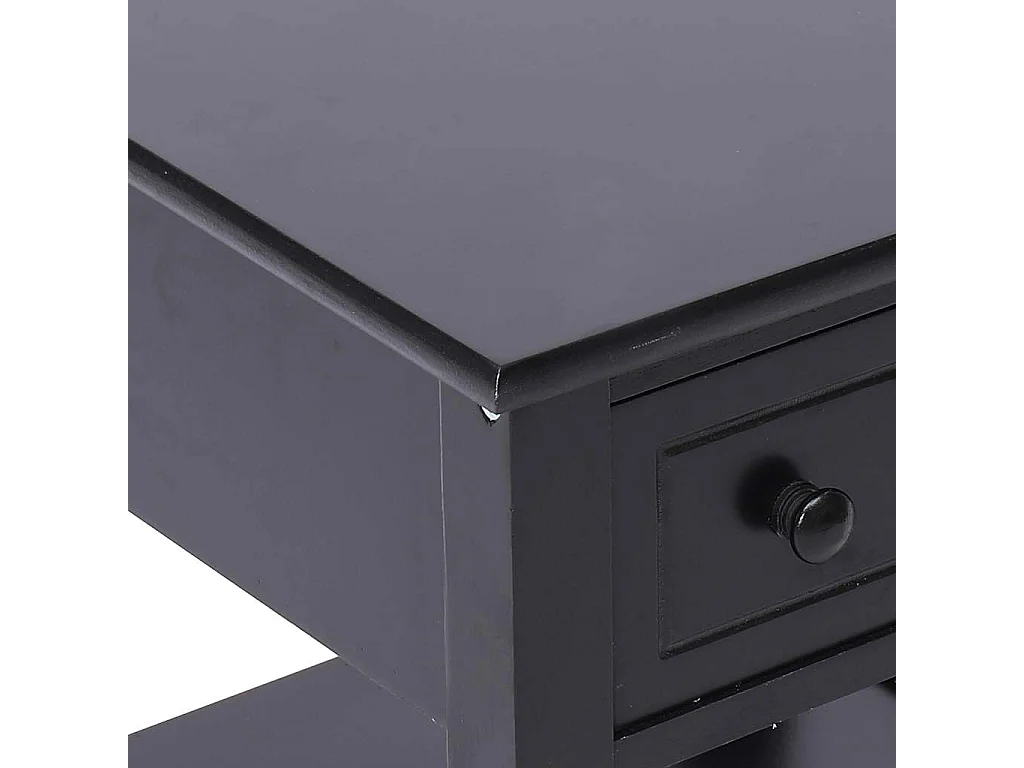 Tavolino Laterale Nero 40x40x40 cm in Legno di Paulownia