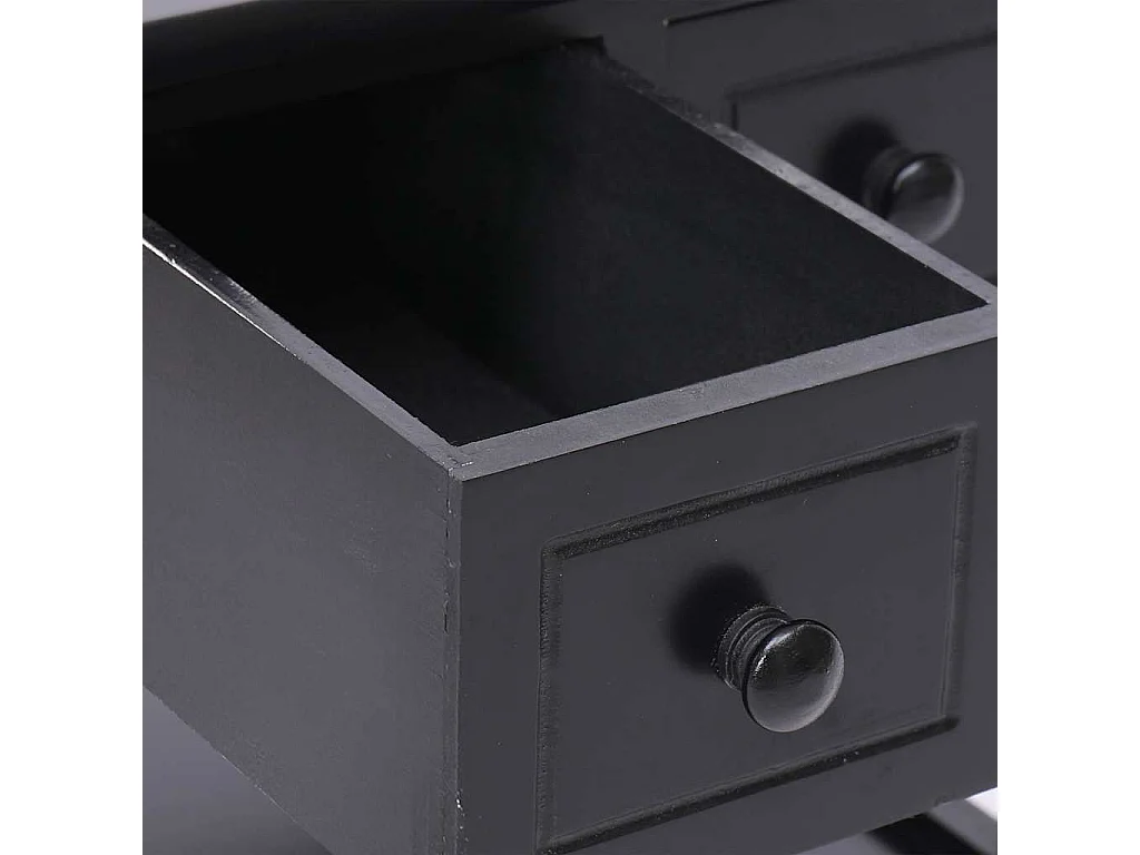 Tavolino Laterale Nero 40x40x40 cm in Legno di Paulownia