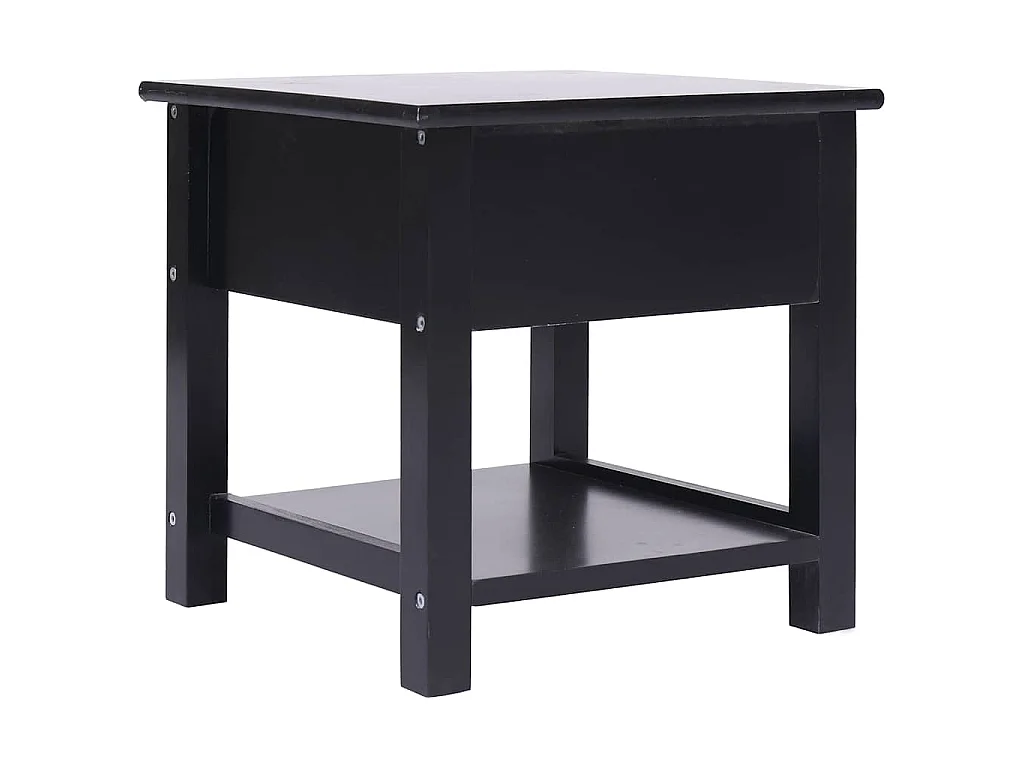 Table d'appoint Noir 40x40x40 cm Bois de Paulownia