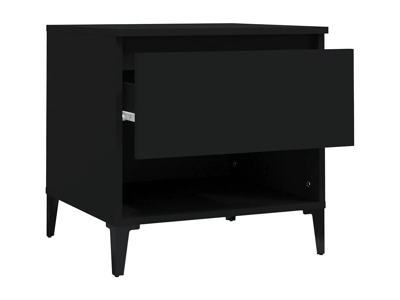 Bijzettafels 2 st 50x46x50 cm bewerkt hout zwart