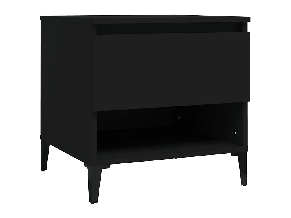 Tables d'appoint 2 pcs Noir 50x46x50 cm Bois d’ingénierie